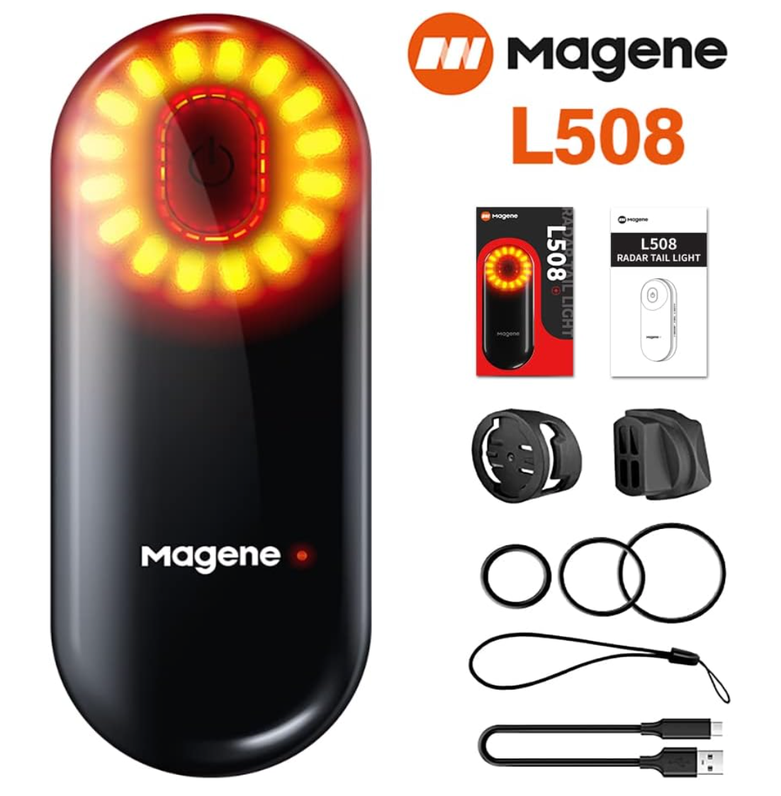 Magene L508 Bike Radar Tail Light, Smart Rear View Radar Taillight, compatible with most popular bike computers